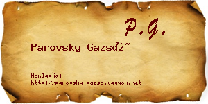 Parovsky Gazsó névjegykártya